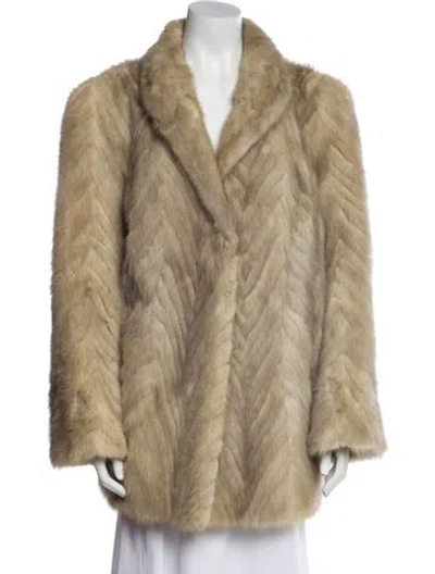 Pre-owned Lazare's Furs Fur Faux Fur Coat In Neutral