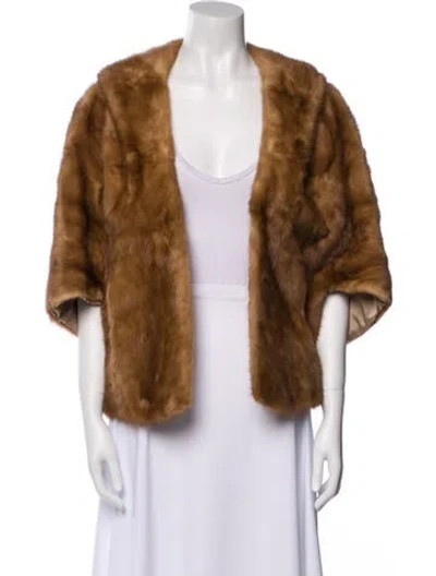 Pre-owned Lazarus Fur Faux Fur Vest In Neutral