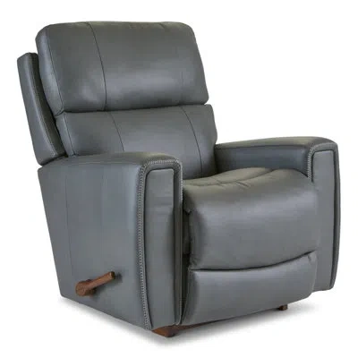 La-z-boy Apollo Leather Match Rocking Recliner In Dark Gray Leather Match
