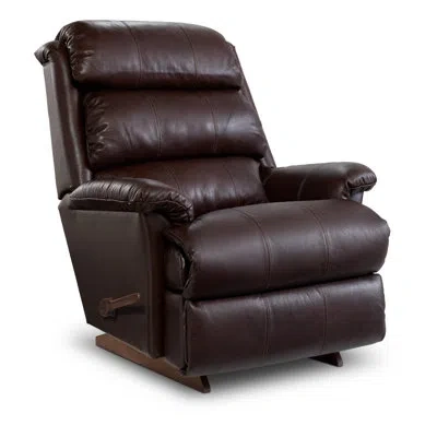 La-z-boy Astor Manual Leather Match Rocking Recliner In Chestnut Leather Match