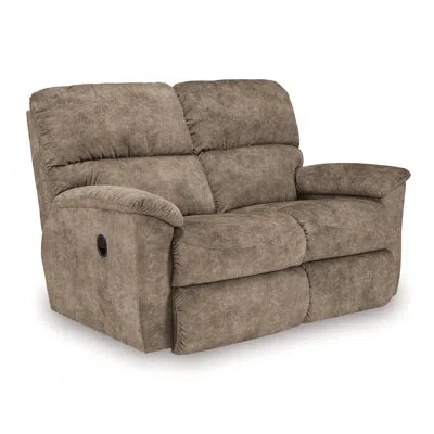 La-z-boy Brooks Reclining Loveseat With Iclean Fabric In Mushroom