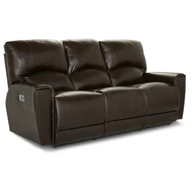La-z-boy Cassian Power Reclining Sofa W/ Headrest And Lumbar In Brown