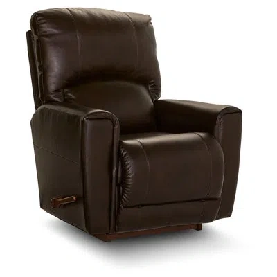 La-z-boy Cassian Rocking Recliner With Headrest And Lumbar In Dark Brown