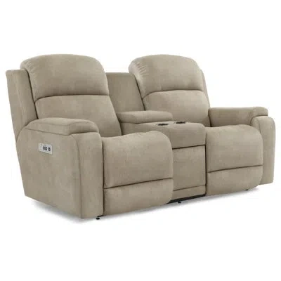 La-z-boy Dorian Power Reclining Loveseat W/ Headrest & Console In Beige