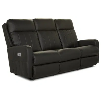 La-z-boy Finley Leather Match Power Reclining Sofa With Power Headrest In Black