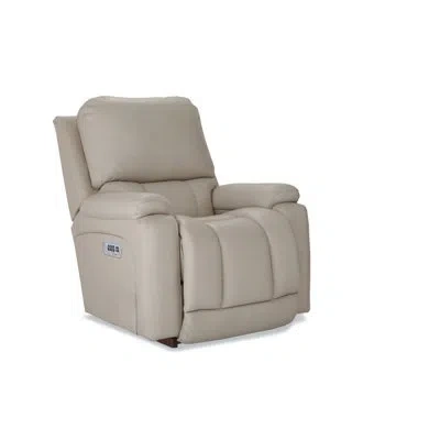 La-z-boy Greyson Leather Match Power Rocking Recliner With Power Headrest And Lumbar In Ivory Leather Match