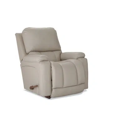 La-z-boy Greyson Manual Leather Match Rocking Recliner In Ivory Leather Match