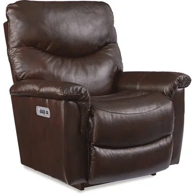 La-z-boy James Leather Match Power Rocking Recliner With Power Headrest And Lumbar In Brown