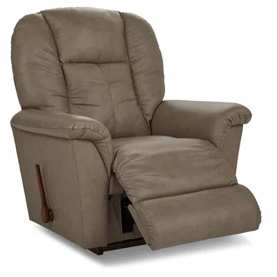 La-z-boy Jasper 40" Wide Leather Match Manual Rocker Standard Recliner In Light Brown