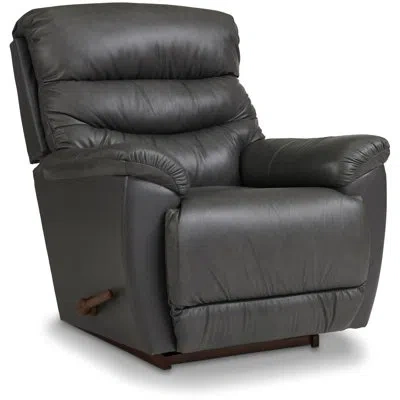 La-z-boy Joshua Manual Leather Match Rocking Recliner In Gray