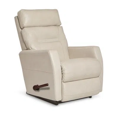 La-z-boy Lennon Leather Match Rocking Recliner In Ice Leather Match