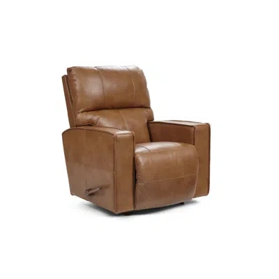 La-z-boy Maddox Leather Rocking Recliner In Brown Leather Match