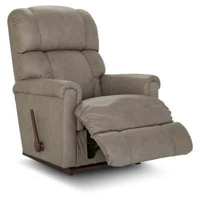 La-z-boy Pinnacle Leather Match Manual Rocking Recliner In Tan
