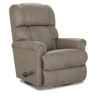 La-z-boy Pinnacle Leather Match Manual Swivel Gliding Recliner In Brown