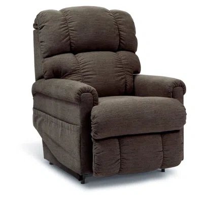 La-z-boy Pinnacle Power Lift Recliner With Iclean Fabric In Brown