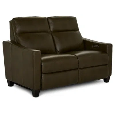 La-z-boy Quinault Power Reclining Loveseat W/ Headrest In Green