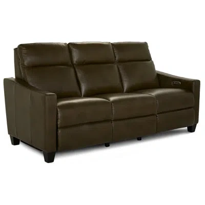 La-z-boy Quinault Power Reclining Sofa W/ Headrest In Green