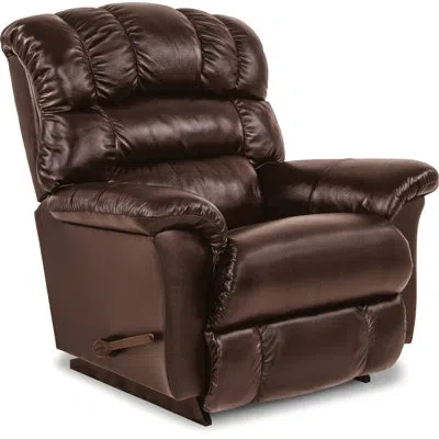 La-z-boy Randell Oversized Manual Leather Match Rocking Recliner In Harvest Leather Match
