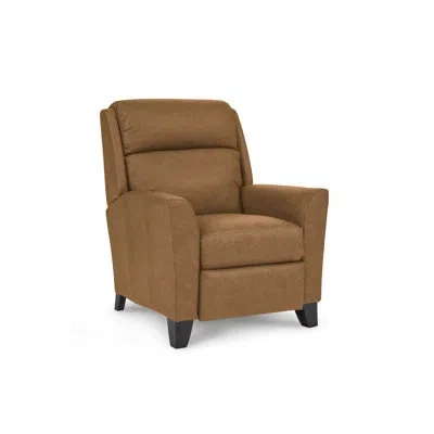 La-z-boy Rheeves Leather High Leg Reclining Chair In Oak