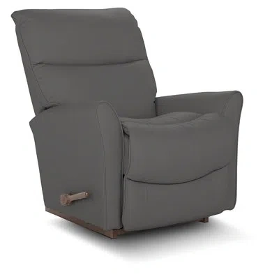 La-z-boy Rowan Manual Leather Match Rocking Recliner In Gray