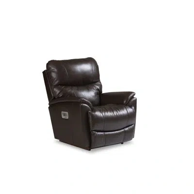La-z-boy Trouper Leather Match Power Rocking Recliner With Power Headrest And Lumbar In Walnut