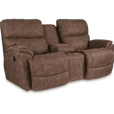 La-z-boy Trouper Reclining Loveseat With Console In Brown