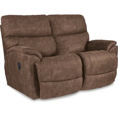 La-z-boy Trouper Reclining Loveseat With Iclean Fabric In Brown