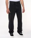 Lazer Men's Loose Fit Denim Jeans In Black