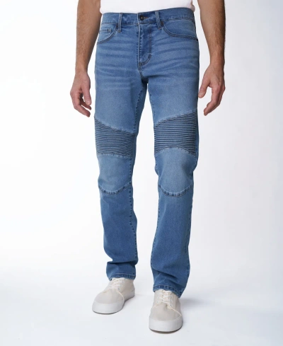 Lazer Men's Skinny Fit Moto Stretch Jeans In Medium Blue