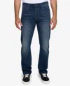 Lazer Men's Straight Fit 5-pocket Knit Jeans In Blue
