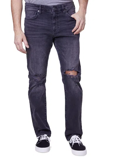 Lazer Mens Mid Rise Destroyed Slim Jeans In Multi