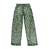 Lazo Schmidl Sequin Lace Cady Green Casual Pants In Green