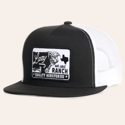 Lazy J Ranch Wear Black & White Legado Patch Flat Bill Trucker Cap