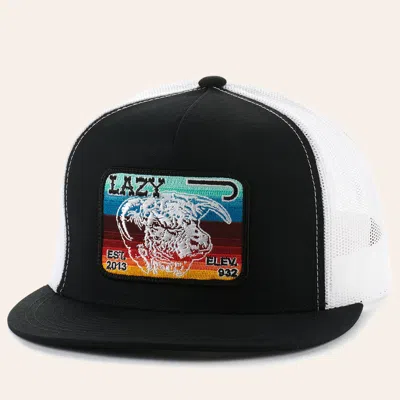 Lazy J Ranch Wear Black And White With Serape Elevation Patch Snapback Cap