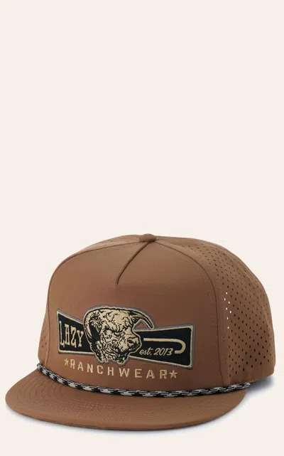Lazy J Ranch Wear Men's Khaki Performance Mesh & Banner Logo Cap In Brown