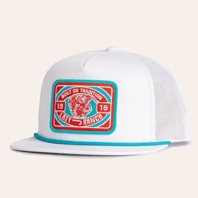 Lazy J Ranch Wear White Patch & Rope Flat Bill Mesh Cap