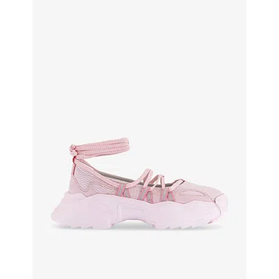 Lazy Oaf Womens Pink Ballet Vegan-leather And Mesh Low-top Trainers