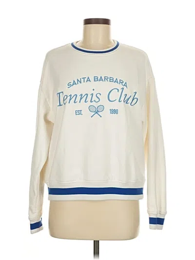 Pre-owned Lazy Sundays Pullover Sweater In White