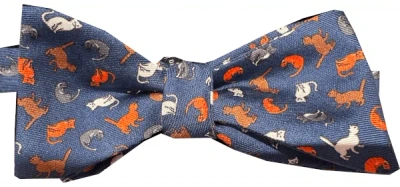 Lazyjack Press Men's Blue Cat's Meow Bow Tie