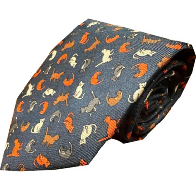 Lazyjack Press Men's Blue Cat's Meow Tie