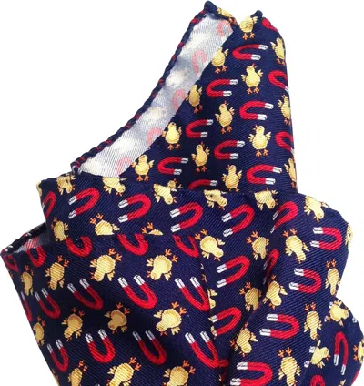 Lazyjack Press Men's Blue Chick Magnet Pocket Square