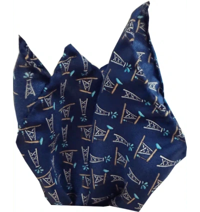 Lazyjack Press Men's Blue High Octane Pocket Square