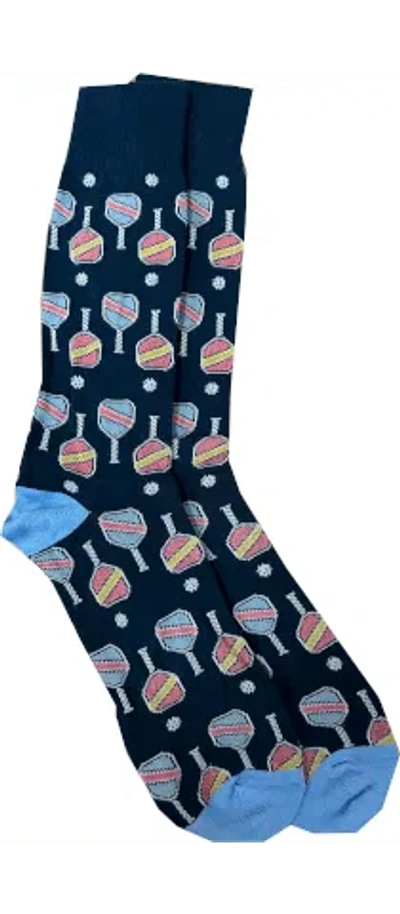Lazyjack Press Men's Blue Just Dink It Socks