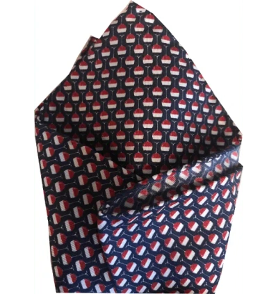 Lazyjack Press Men's Blue On Cloud Wine Pocket Square