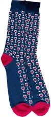 Lazyjack Press Men's Blue On Cloud Wine Socks In Blue