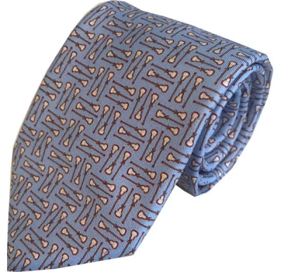 Lazyjack Press Men's Blue Playing The Field Lacrosse Tie