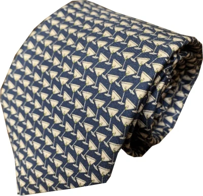 Lazyjack Press Men's Blue Shaken Not Stirred Navy Tie