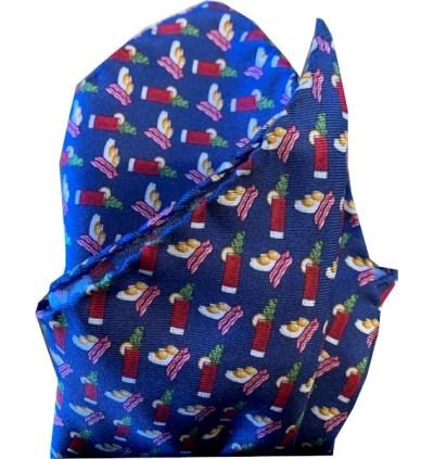 Lazyjack Press Men's Blue Sunday Funday Pocket Square