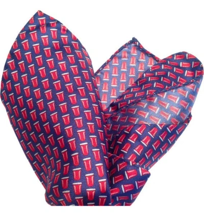 Lazyjack Press Men's Blue The Re-rack Pocket Square