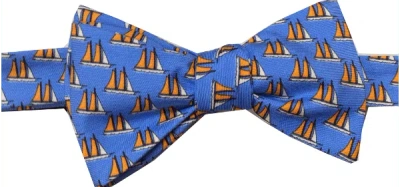Lazyjack Press Men's Blue Three Sheets To The Wind Bow Tie